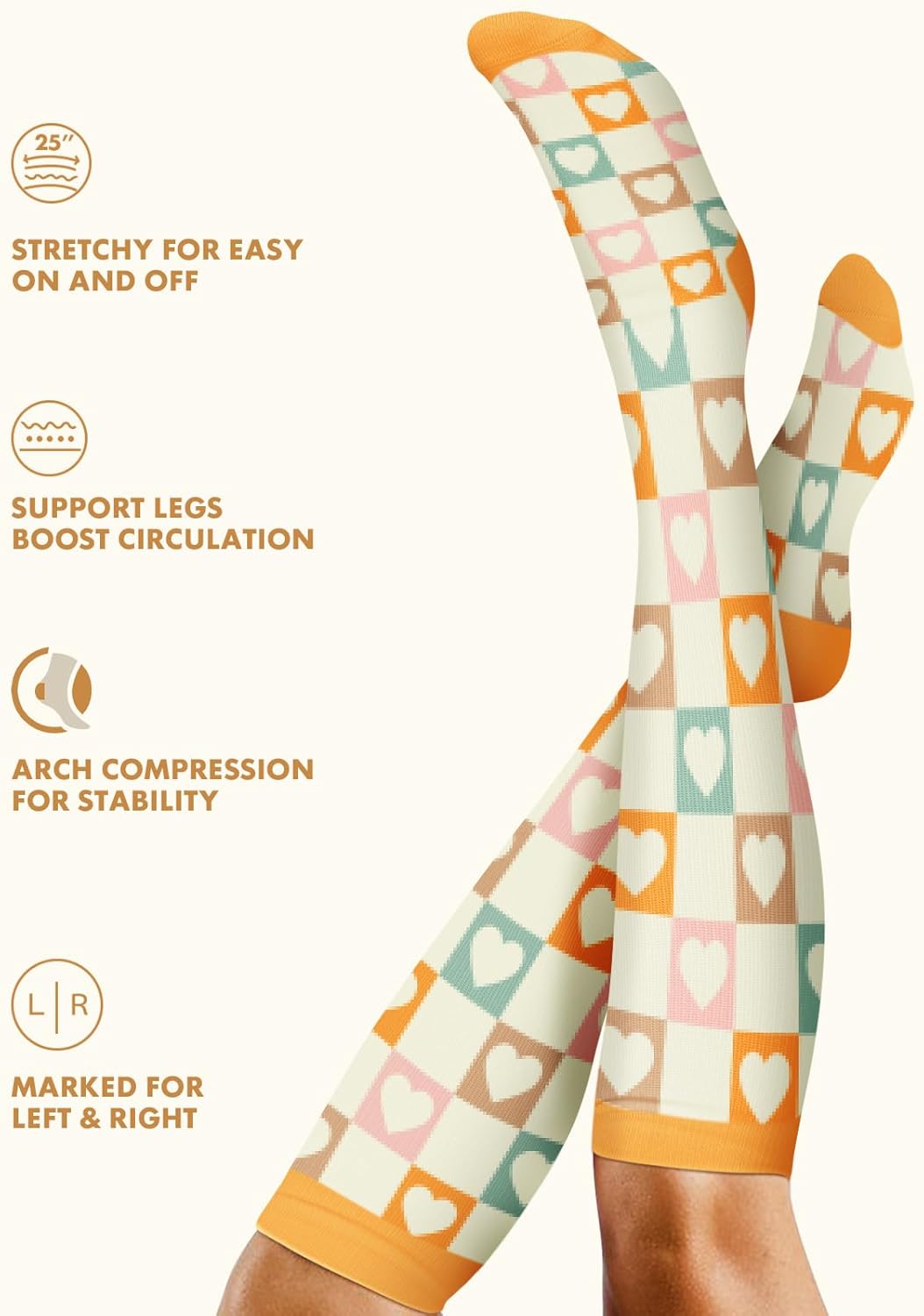 Skiennix Cute Compression Socks for Women - 3 Pairs 20-30 mmHg Graduated Support for Daily Wear