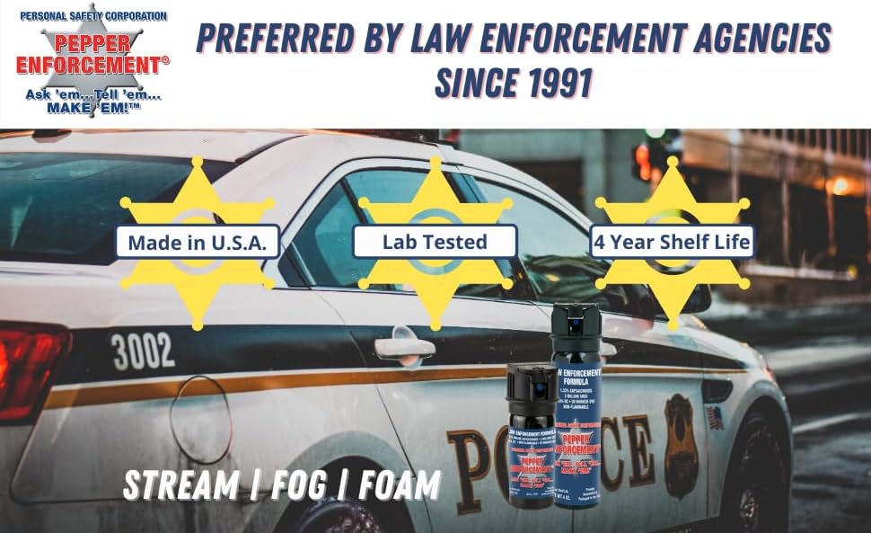 Pepper Spray 4 oz. - Maximum Police Strength OC Formula with Belt Clip Holster for Self Defense