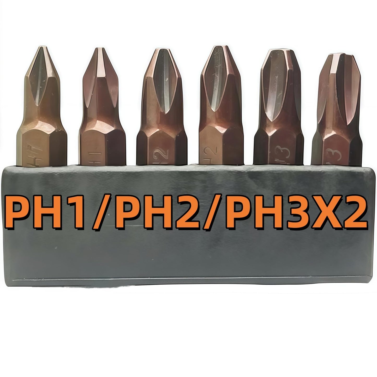 6-Pack25mm Jis Screwdriver Bit Set,Jis Phillips,With Magnetic Tip S2alloysteel Material,Vesselsuitable,Electric Drill Drills, Motorcycles, Cars, And Bicycle (PH1,PH2,PH3X2)