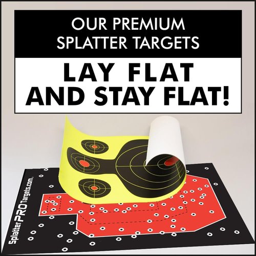 IPSC Style Splatter Targets - Fully Reactive 12x18 Heavy Duty Card Stock | Bright Splatter on Impact