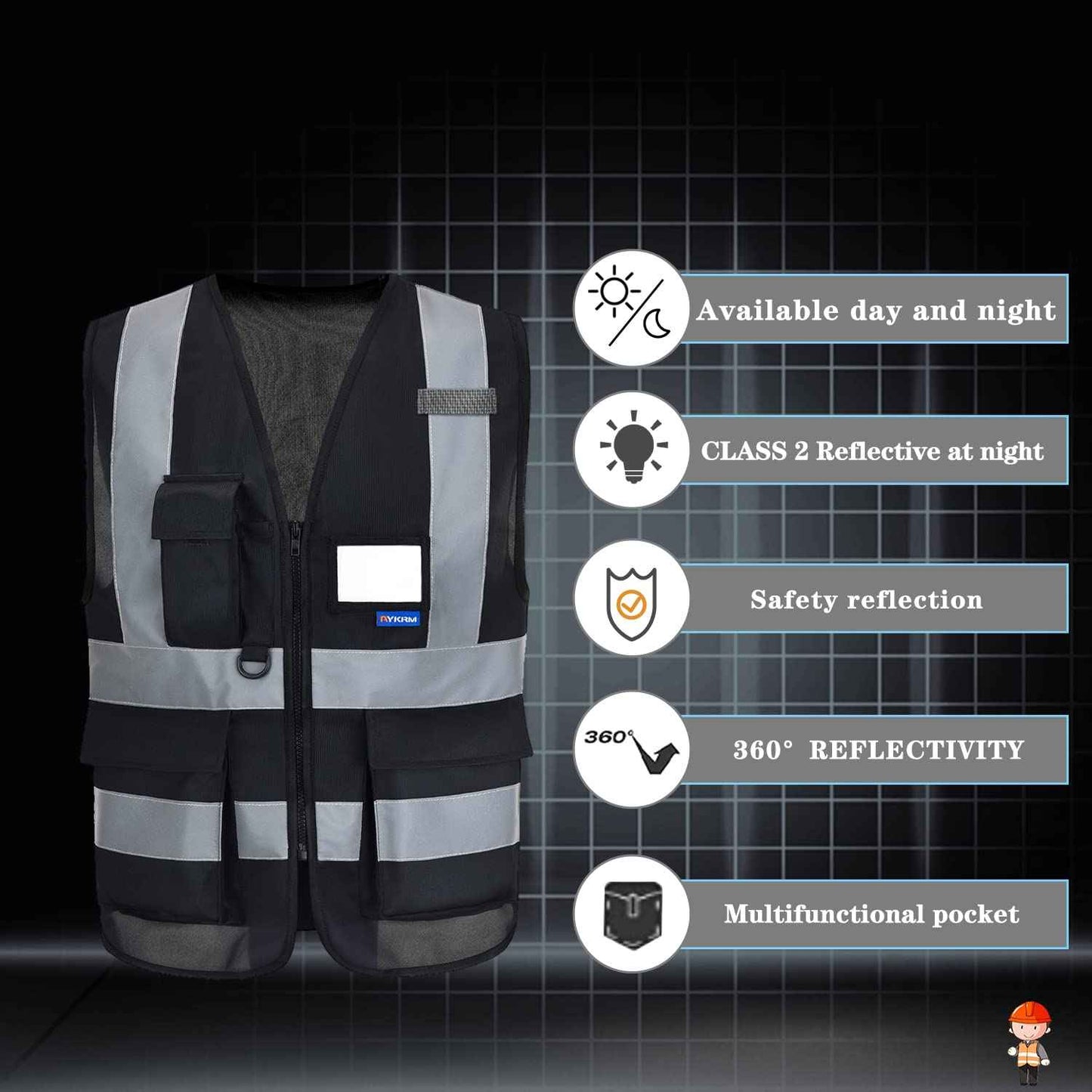 A-SAFETY Black Security Vests