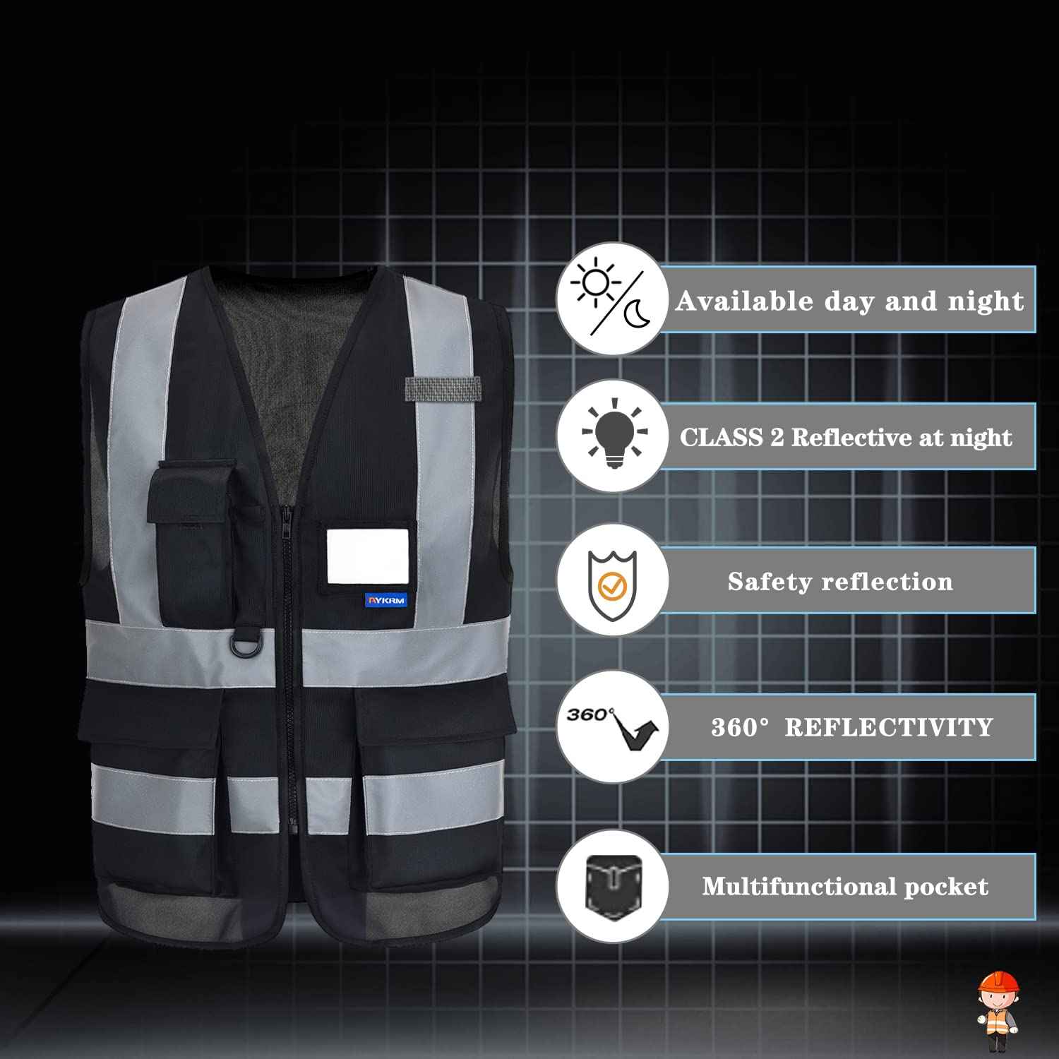 A-SAFETY Black Security Vests