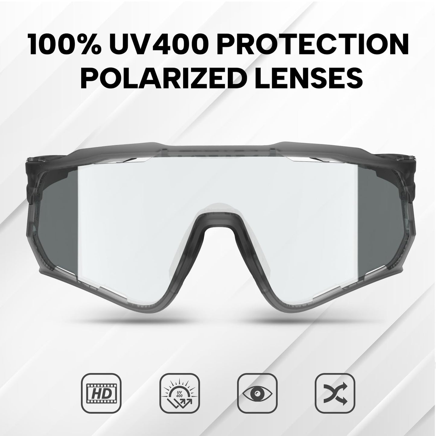 BUCKLOS Polarized Cycling Running Sunglasses for Men Women UV400 Protection,TR90 Sun Glasses for Bike Baseball Sports Safety