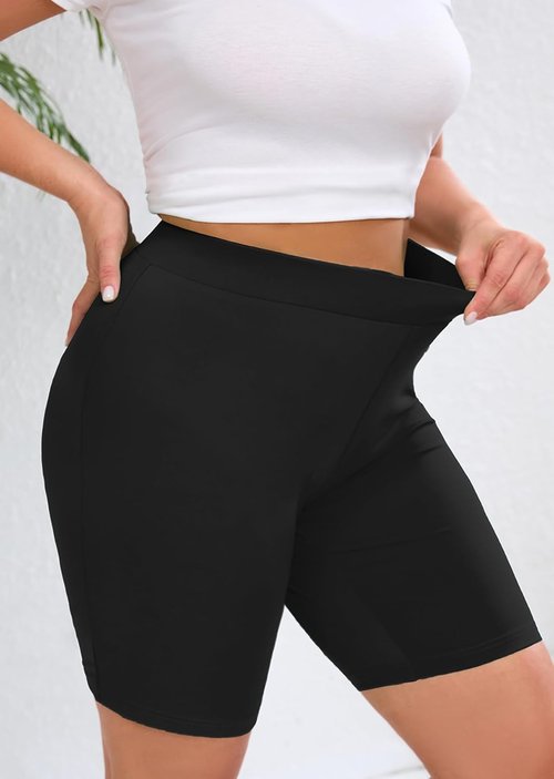 AusLook Plus Size Biker Shorts for Women - High Waist Tummy Control | Athletic Workout & Yoga Gym Shorts