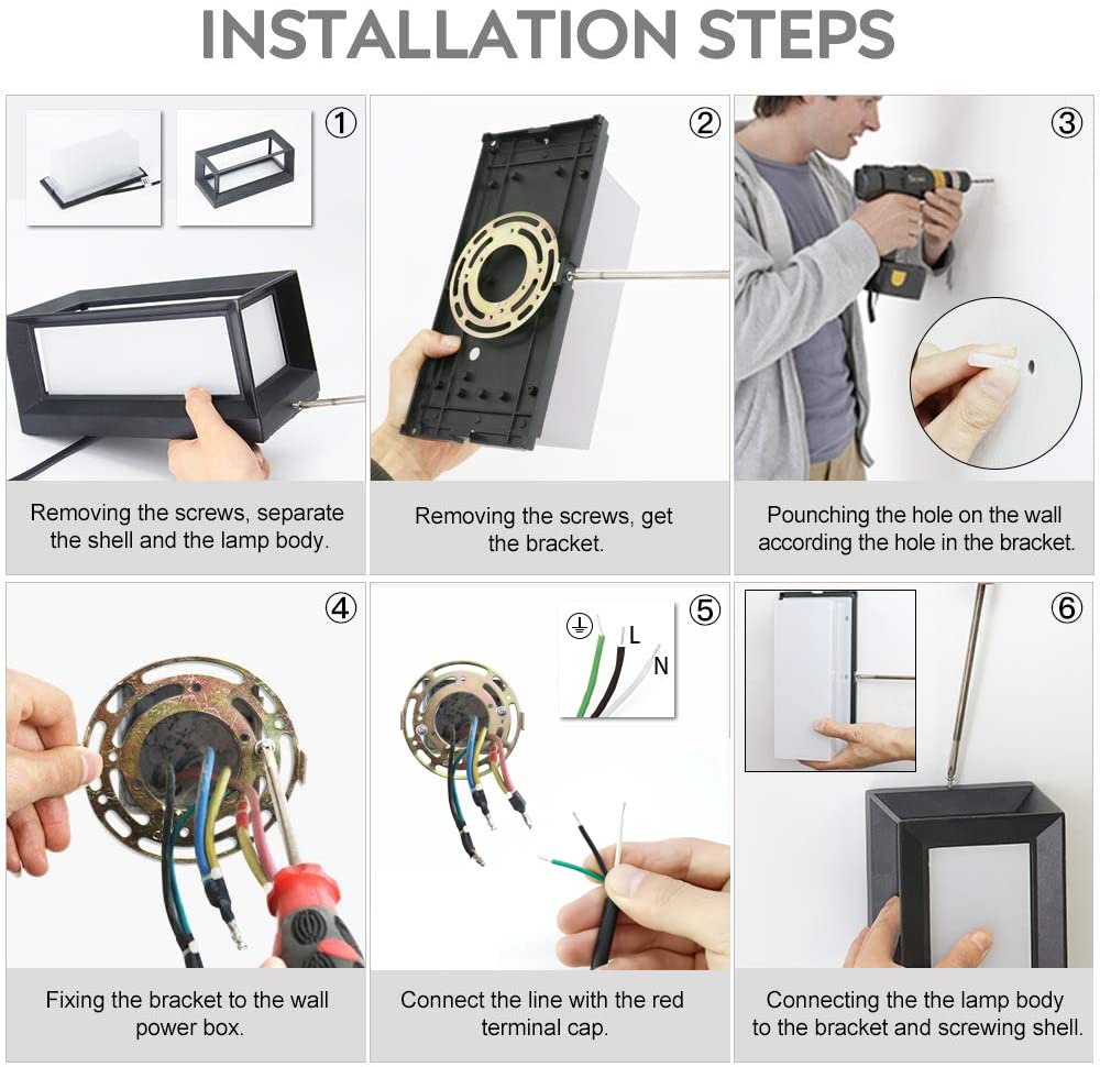 Sytmhoe Outdoor Wall Sconce Lights, 2Packs 24W 5000K Daylight White Aluminum Exterior Light Fixture Wall Mount Ip65 Waterproof, Led Porch Light for Garage Walkway Hallway Backyard Garden