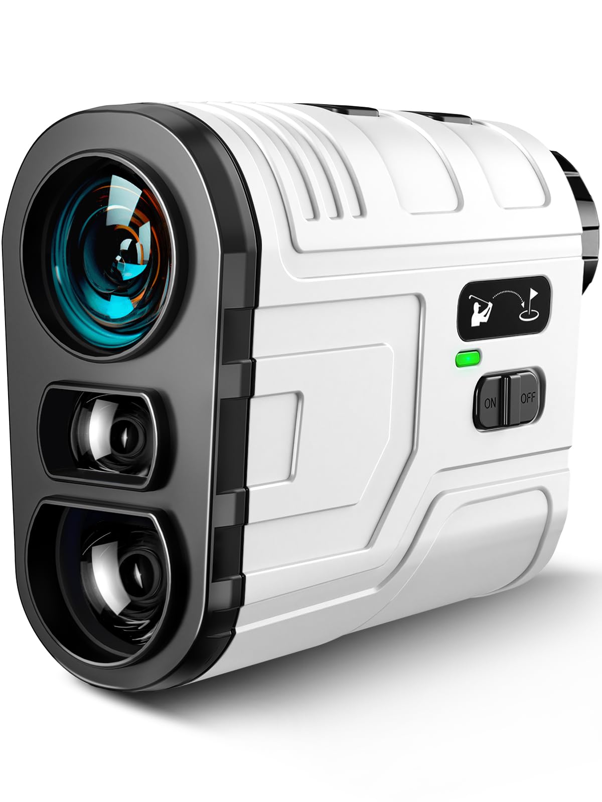 1200 Yards Range Finder Golf with Slope, 7X Magnification Range Finder, Lightweight Portable Rechargeable Rangefinder, Flag Lock Vibration, Switch for Legal, Range Finders for Golf Accessory (White)