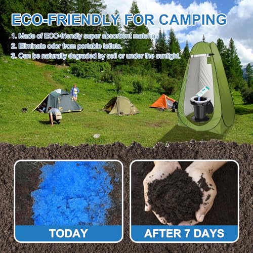 BLIKA 8 Gallon Camping Toilet Bags with Gel, Absorbent Urine Disposal Bags 30L