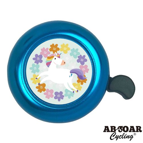 ABSOAR Cycling Unicorn Bike Bell for Retro City Road Bike Lovely Unicron Rainbow Flowers MTB Boys Girls Kids Adults Kids Bicycle Bell, Floral Unicorn, Blue