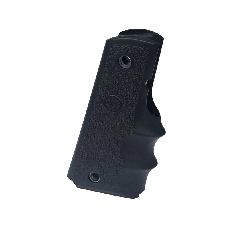 Hogue 1911 Government, Commander, & Clone Models Finger Grooves OverMolded Rubber Grip, Black - 45000
