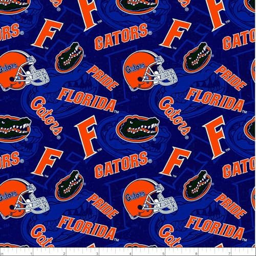 Florida Gators Cotton Print Fabric by the Yard - 44" Wide