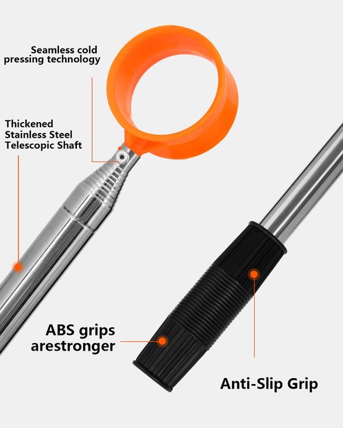 MistyBrew Telescopic Golf Ball Retriever 9/12ft |Premium Double-Sided Head Pickup Tool with Anti-Slip Grip, Thickened Stainless Steel Shaft for Picking Balls from Water, Bush, Rough, Golf Accessories