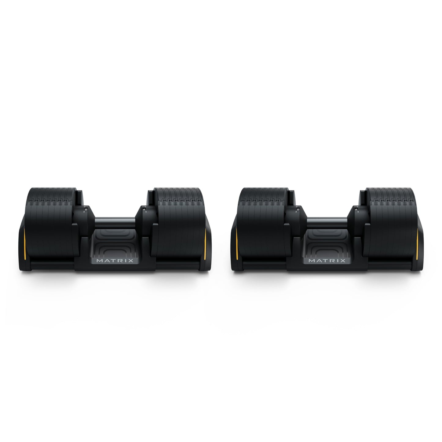 Matrix Fitness DB80 80 lb. Adjustable Dumbbells | Quick Adjustments for Strength and HIIT Training | Replaces 16 Dumbbell Pairs, Flat Bottom Roll Free Design for Safe Storage