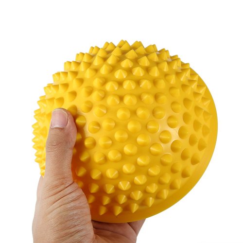 YUYTE Half Round Massage Ball Massage Ball Yoga Exercise Balance Ball Massage Mat Exercise Stepping Stone Balance Pod Gym Yoga Pilates Ball[Yellow]