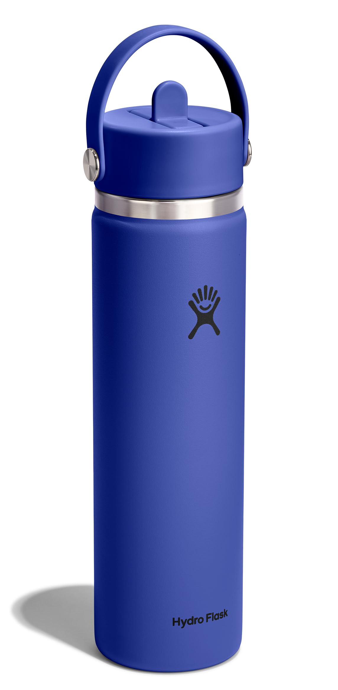 Hydro Flask Water Bottle - Insulated Stainless Steel - Wide Straw Lid, Non Spill, Leakproof in 24 Oz Capri Blue