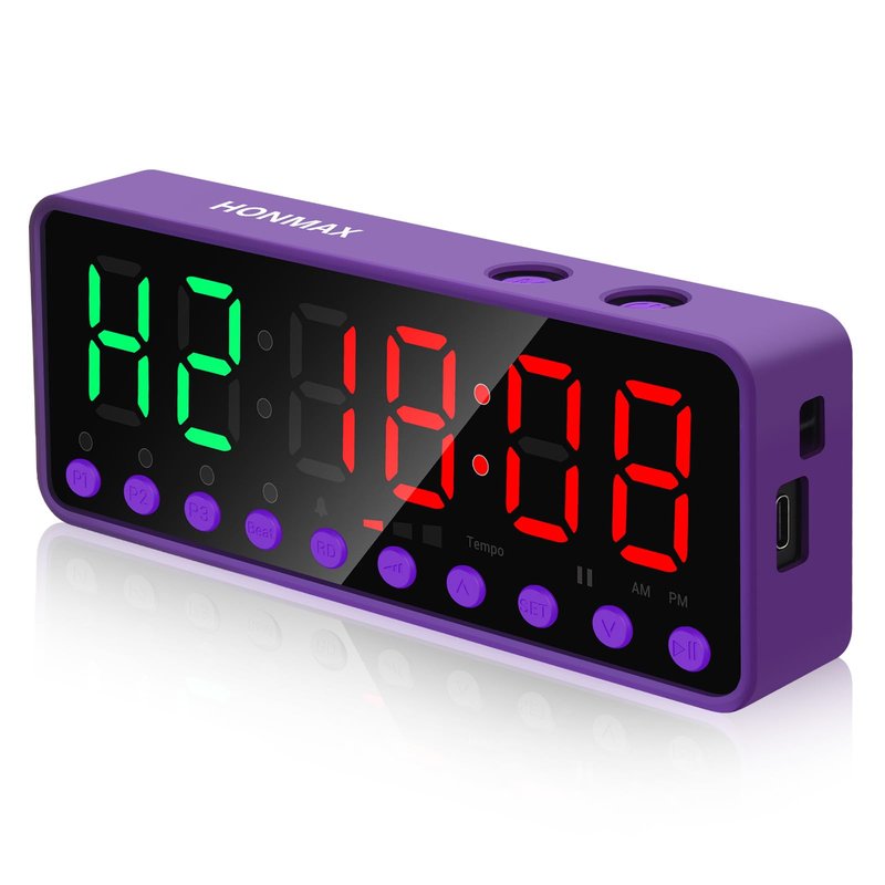 Digital Interval Timer with LED Display, Workout Timer/Purple Button