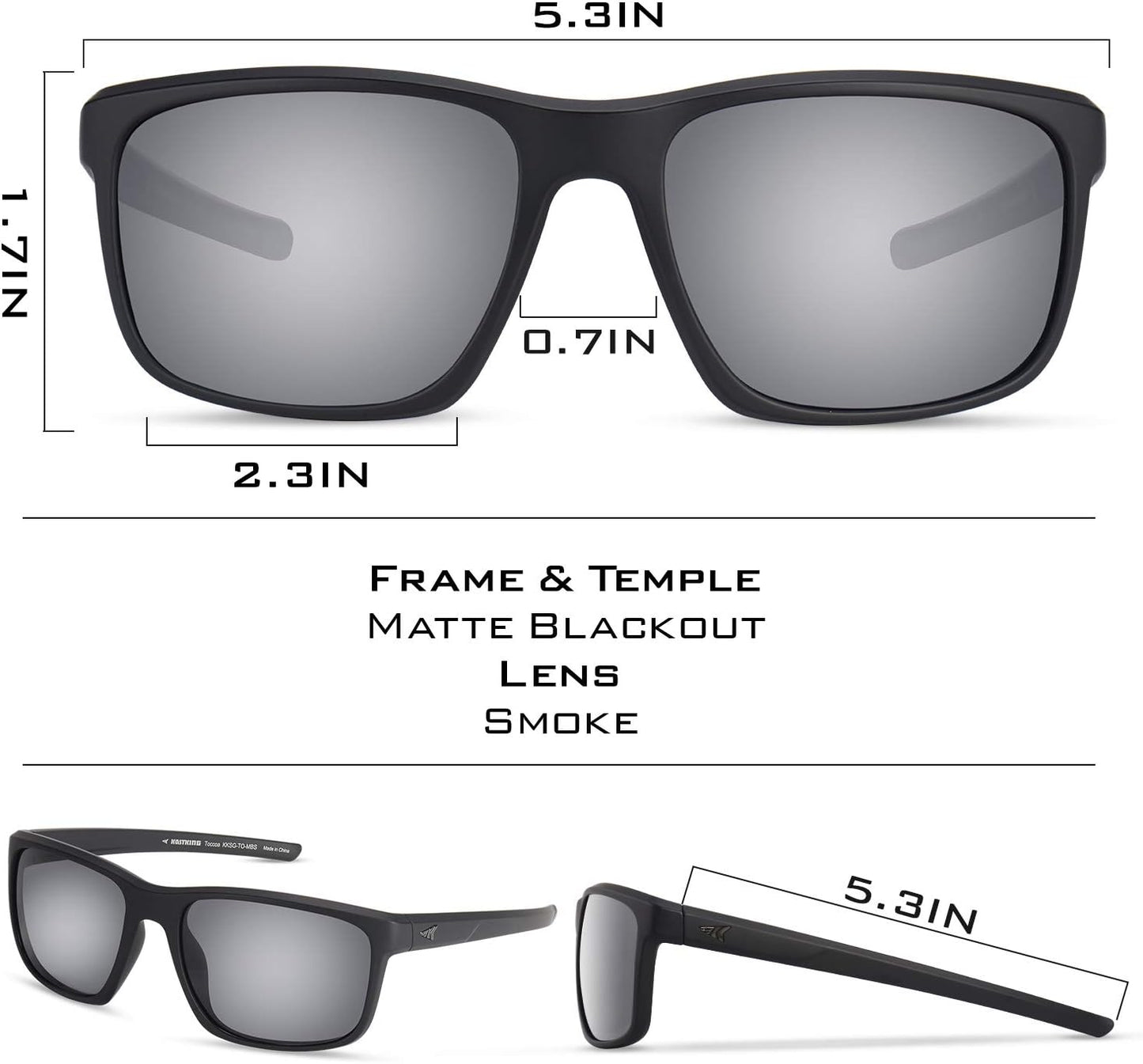 KastKing Toccoa Polarized Sport Sunglasses - UV Protection for Men & Women | Ideal for Driving, Fishing, Cycling, Running