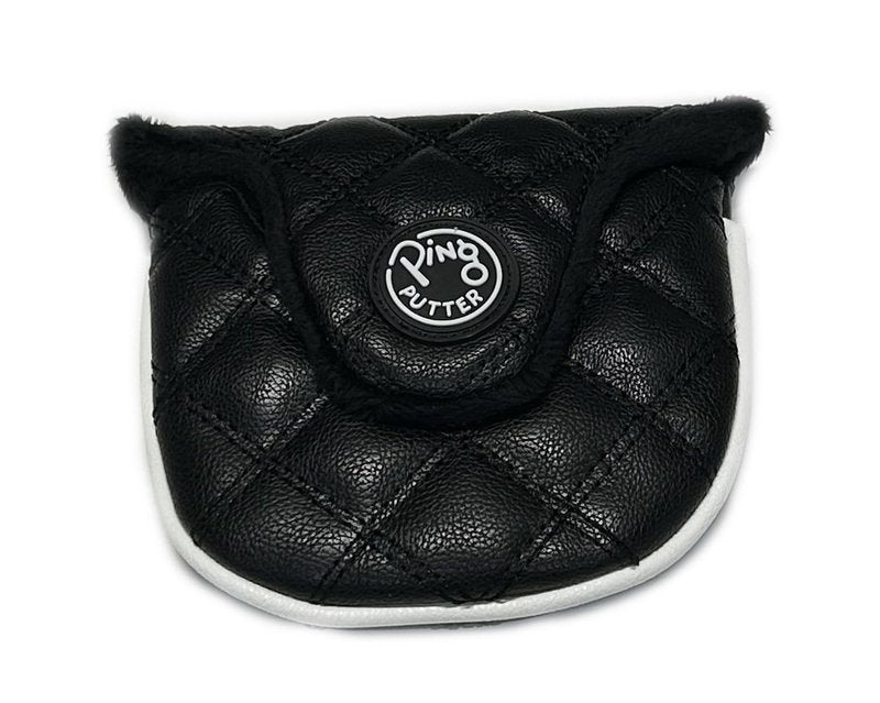 Ping Universal Quilted Premium Leather Black Mallet Round Putter Headcover, Magnet Closure