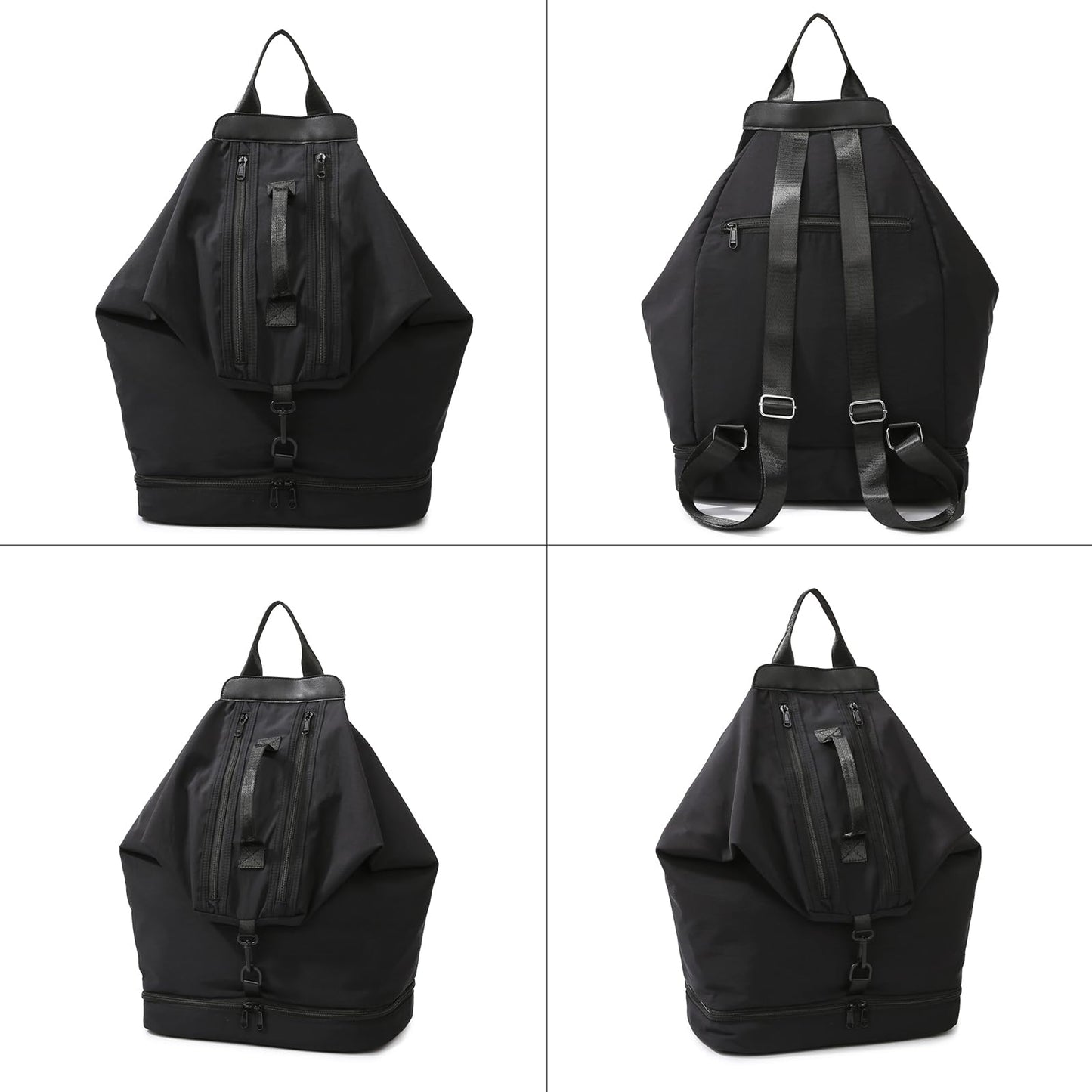 Gym Backpack,Small Gym Bag with Shoe Compartment Lightweight Travel Backpack Workout Sports Casual Daypack for Women or Men-Black