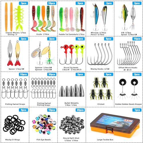 137-Piece Fishing Tackle Box Kit with Lures, Hooks & Accessories