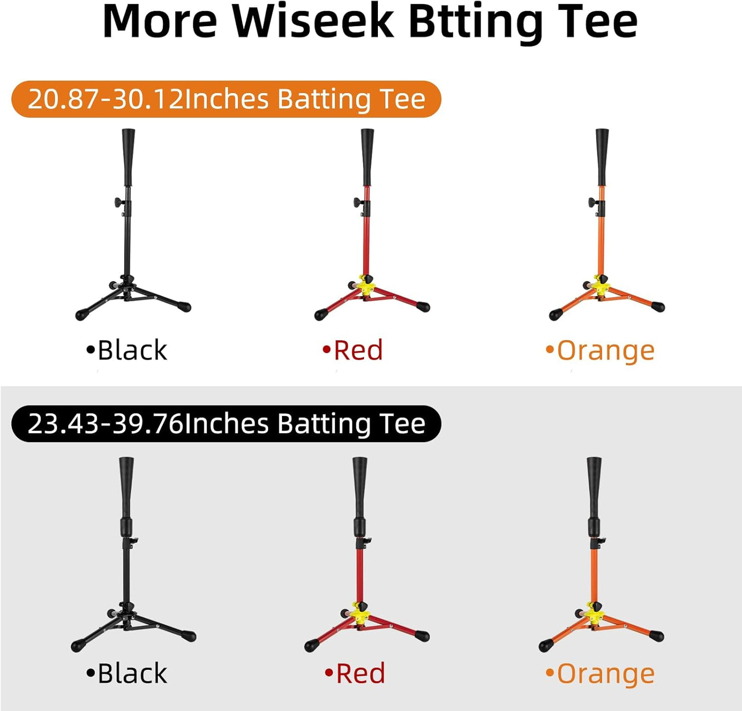 Skiennix Kids Baseball Tee - Portable & Stable Batting Tee with Carry Bag | Adjustable 20.87-31.29 Inches for Ages 3-8