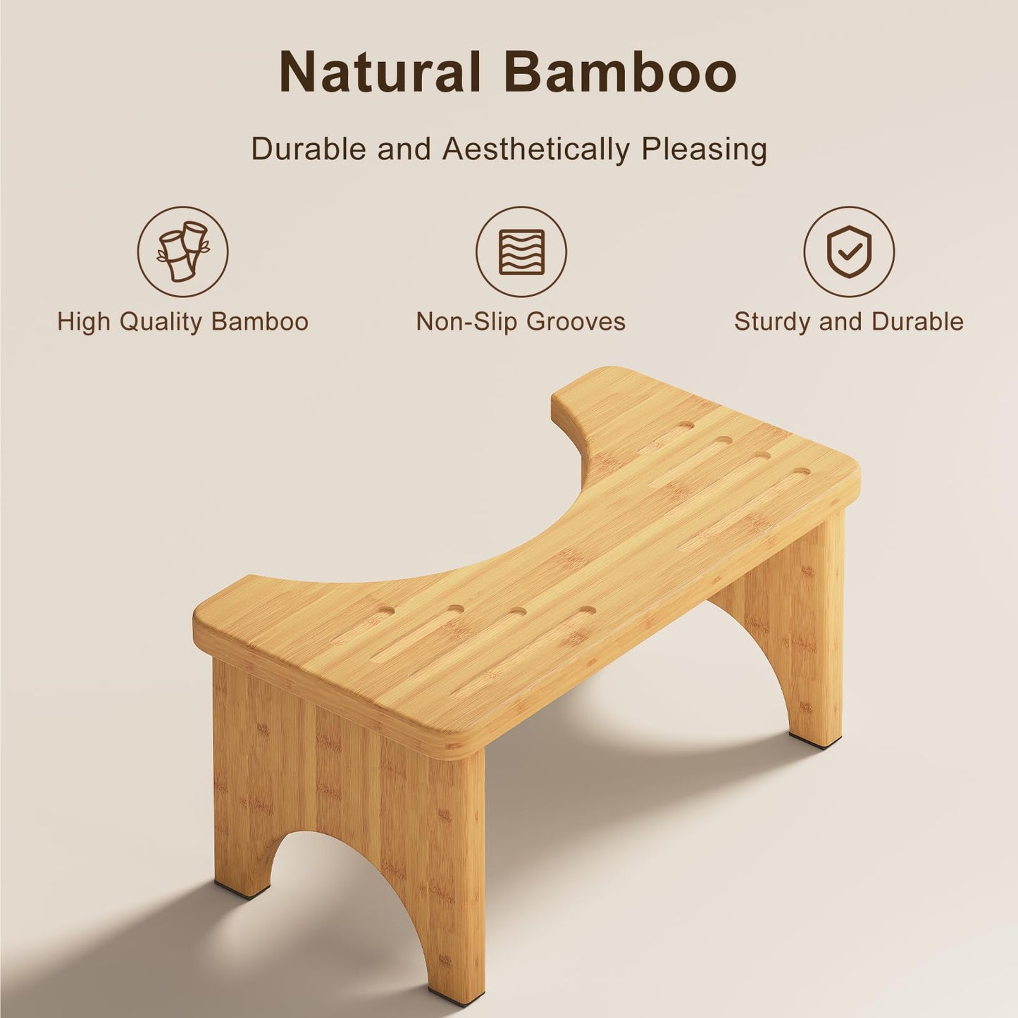 Squatting Potty for Adults Foldable, 7In Bamboo Toilet Stool Squat Adult and Kids, Wood Travel Poop Stool for Bathroom, Wooden Portable Toilet Foot Step, Premium Flip Pooping Potty Stool