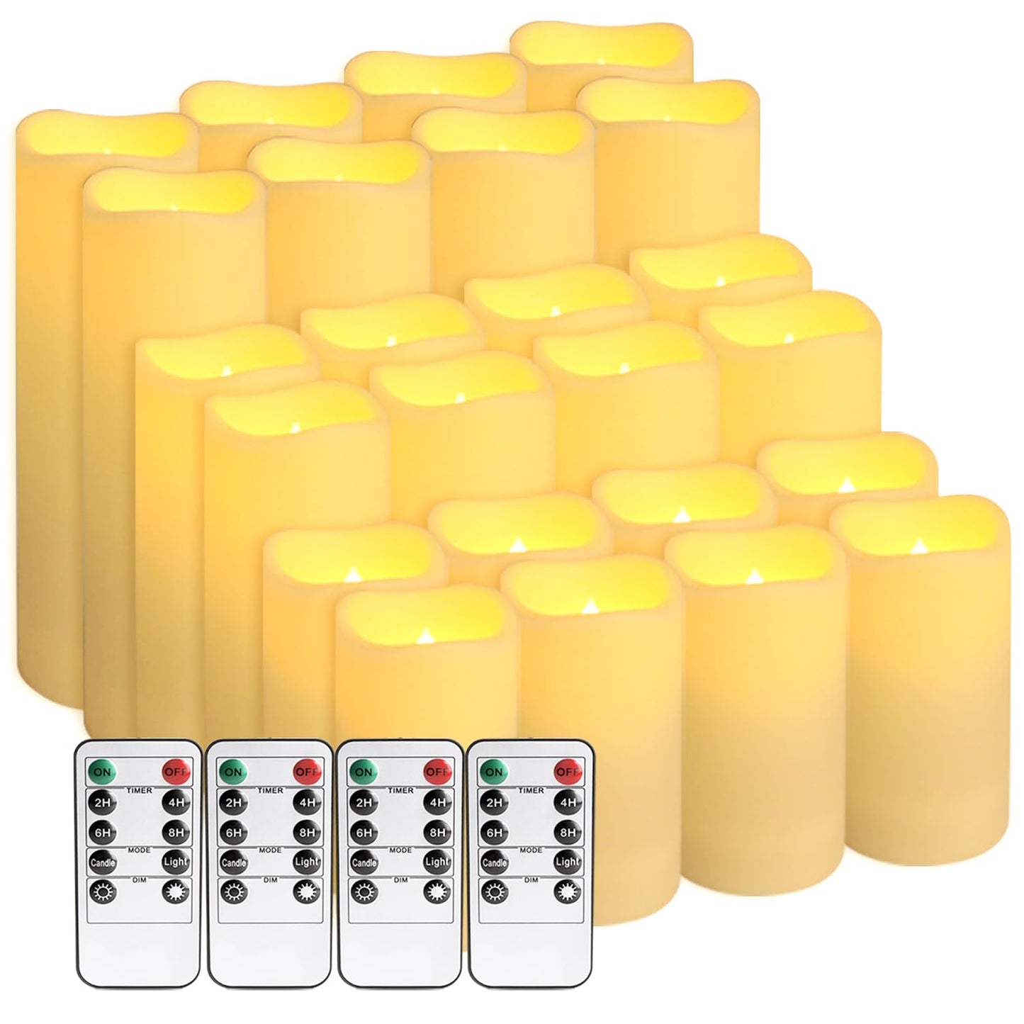 CAKETYCG 24-Pack LED Flameless Candles with Remote Control - Perfect for Home, Parties, and Special Occasions - Create a Magical Ambiance Effortlessly(Three Sizes).