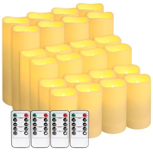 CAKETYCG 24-Pack LED Flameless Candles with Remote Control - Perfect for Home, Parties, and Special Occasions - Create a Magical Ambiance Effortlessly(Three Sizes).