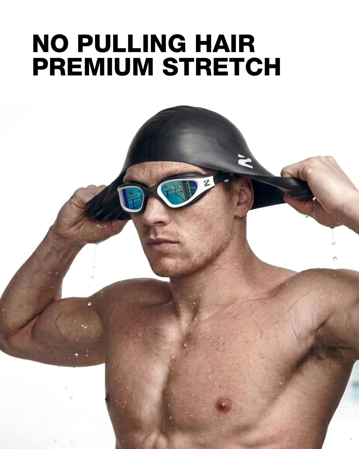 ZIONOR Swim Goggles Adult, G1 Air Unisex No Leak Anti-Fog with Swim Cap