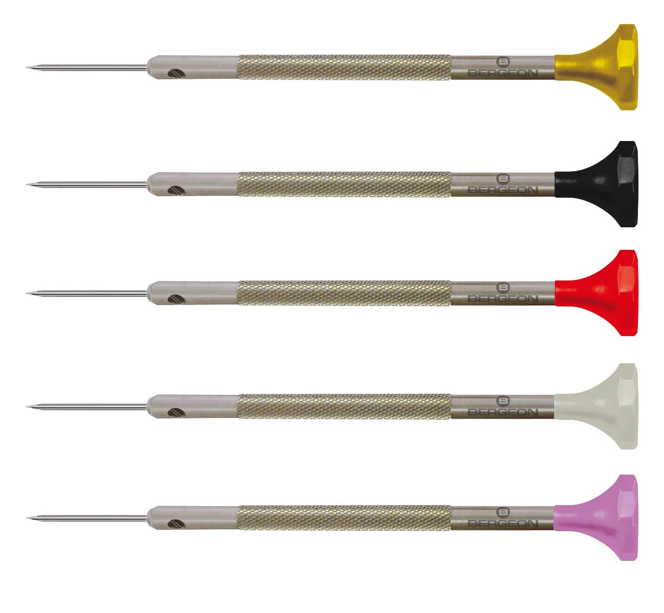 Bergeon 30081-P05 Stainless Steel Assortment of 5 Screwdrivers - Swiss Made