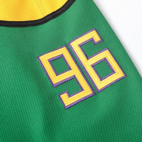 Mighty Ducks Hockey Jersey - Charlie Conway 96 & Adam Banks 99 - X-Large Green