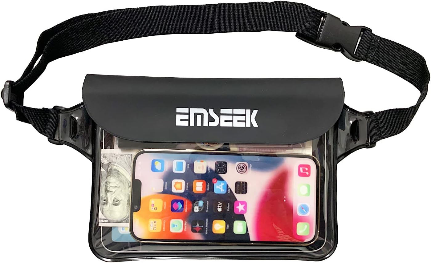 Skiennix Waterproof Waist Pouch - Dry Belt Bag Fanny Pack for Keys, Wallet, Phone | Black