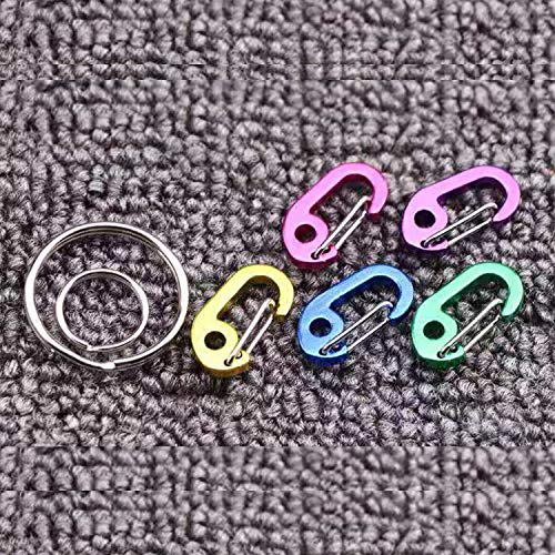 Mini Aluminum Carabiner Keychain Clips - 7-Pack for Outdoor Use
