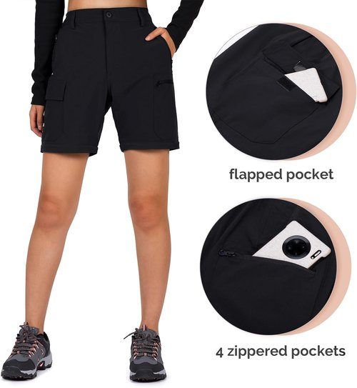 Cycorld Women's Convertible Hiking Pants - Quick-Dry, Lightweight, Stretch Fabric | 5 Deep Pockets