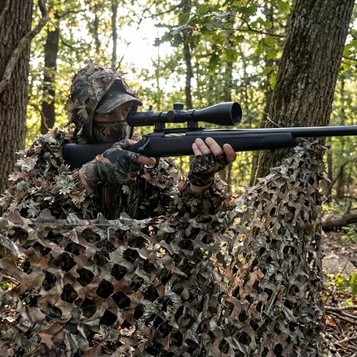 Sitong Tree Camouflage Netting 1.5x1m (4.9x3.2ft) Bulk Roll – 3D Leaf, Sunshade for Hunting