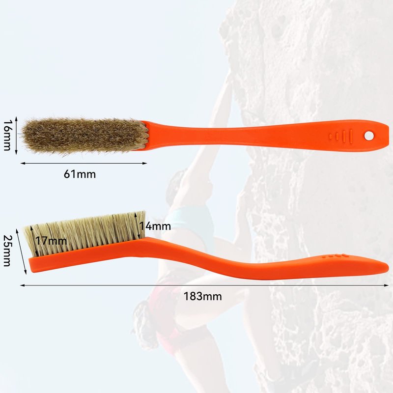 Climbing & Bouldering Brush with Natural Firm Boar's Hair Bristles and Durable Handle, Climbing Chalk Brush Designed for Ultimate Performance on Climbing Wall Indoor or Outdoor (Black&White)