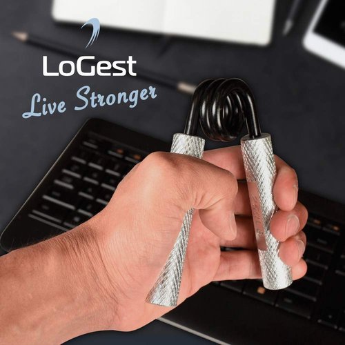 Logest Metal Hand Grip Strengthener 100LB-350LB No Slip Heavy-Duty Grip Strengthener with Gift Box, Great Wrist & Forearm Hand Exerciser, Home Gym, Hand Gripper Grip Strength Trainer (Silver - 300LB)