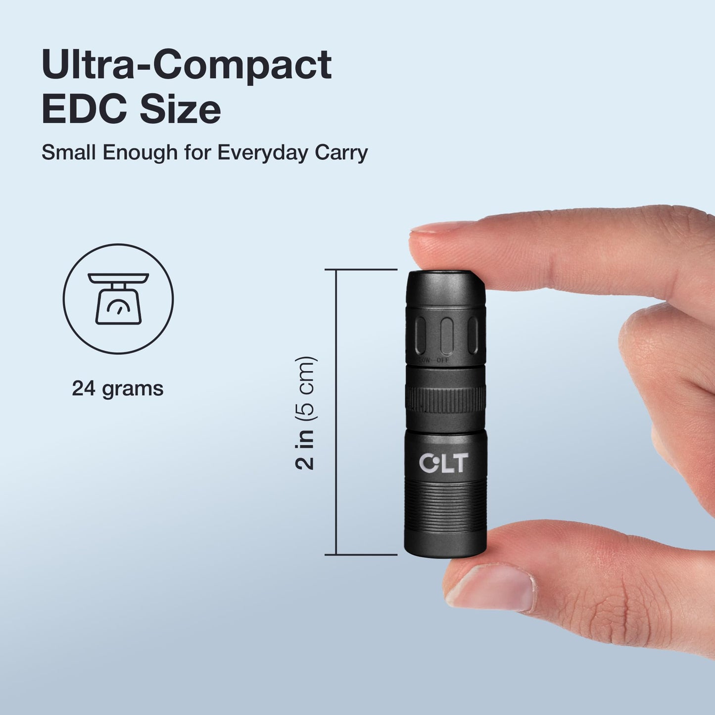 CLT Mini EDC Rechargeable Flashlight Magnetic Keychain, Snap on/off, 105 Lumen, Portable and Compact LED Keychain Flashlights - Durable Built-in Battery Ideal for Everyday Carry - Black