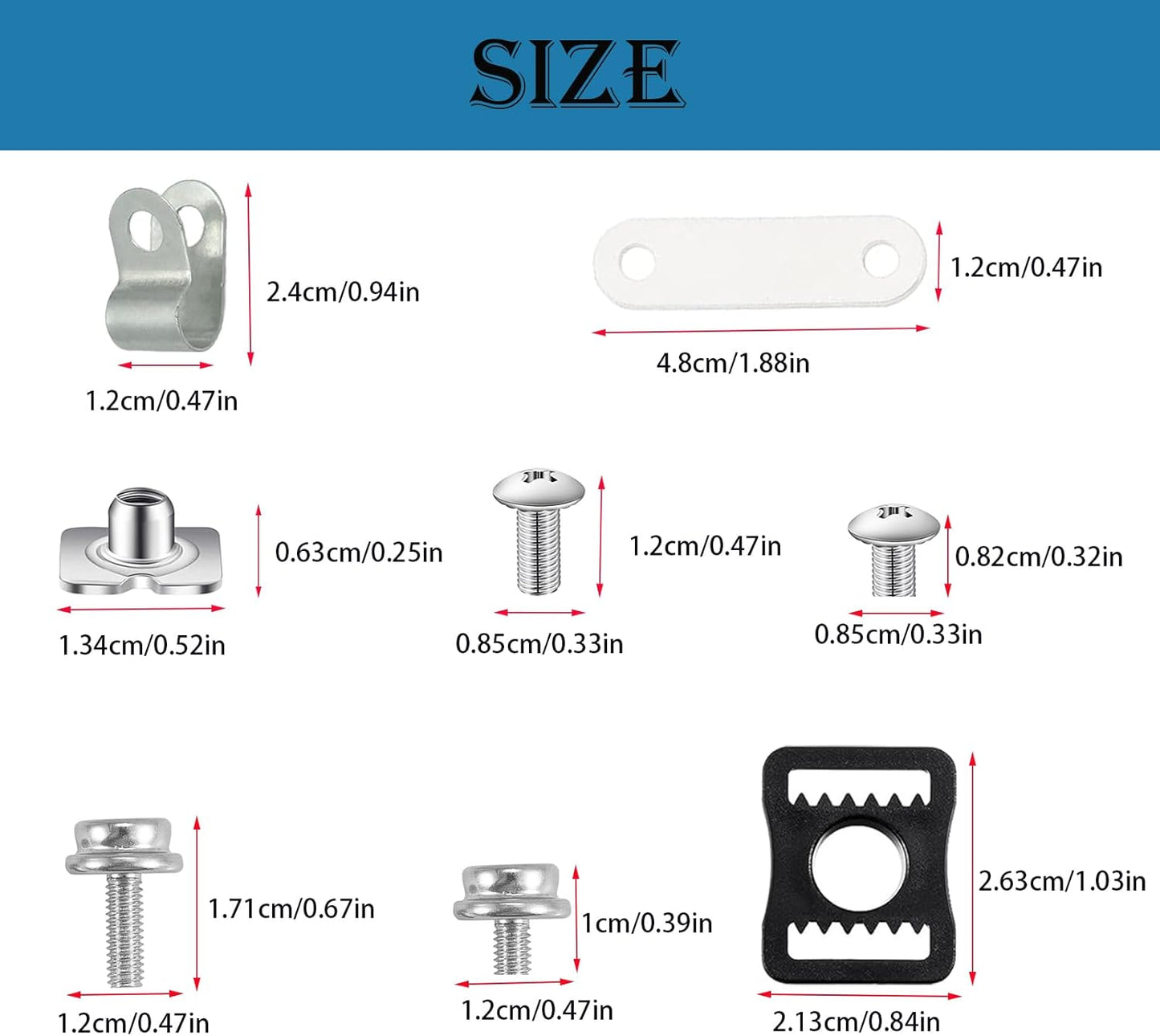 Skiennix Hockey Helmet Repair Kit - 36 Pieces with Visor Clips, Gaskets, Screws & Chin Strap Adapter