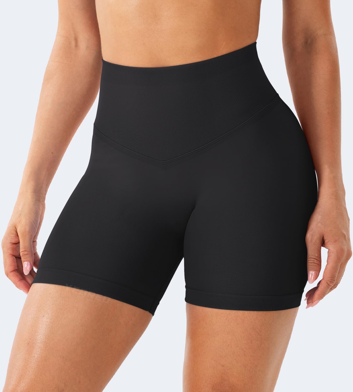 YEOREO Women's Workout Shorts - Butt Lifting Seamless High Waist Biker Shorts | 4.5" Tummy Control
