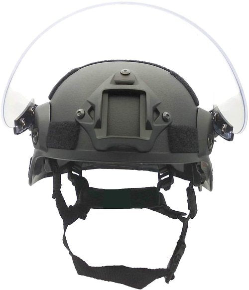 Tactical Multifunctional Fast Airsoft MICH 2000 ACH Helmet with Transparent Visor NVG Bracket and Side Rails for Outdoor Sports Such As CS Games