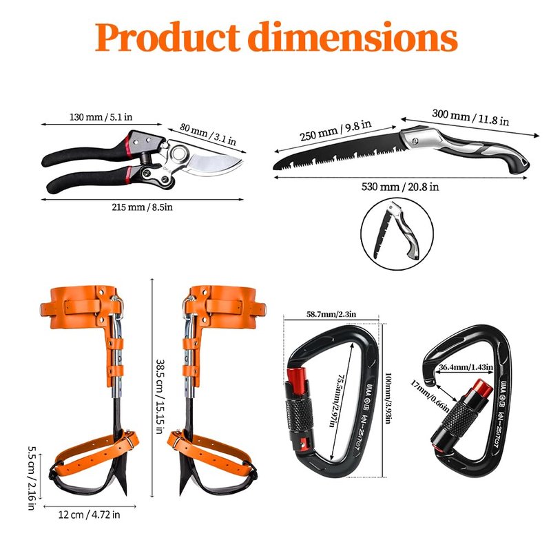 MITOJOSYEER Tree Climbing Gear - Tree Climbing Spikes,for Hunting, Fruit Picking,Climbers of tree climbing equipment