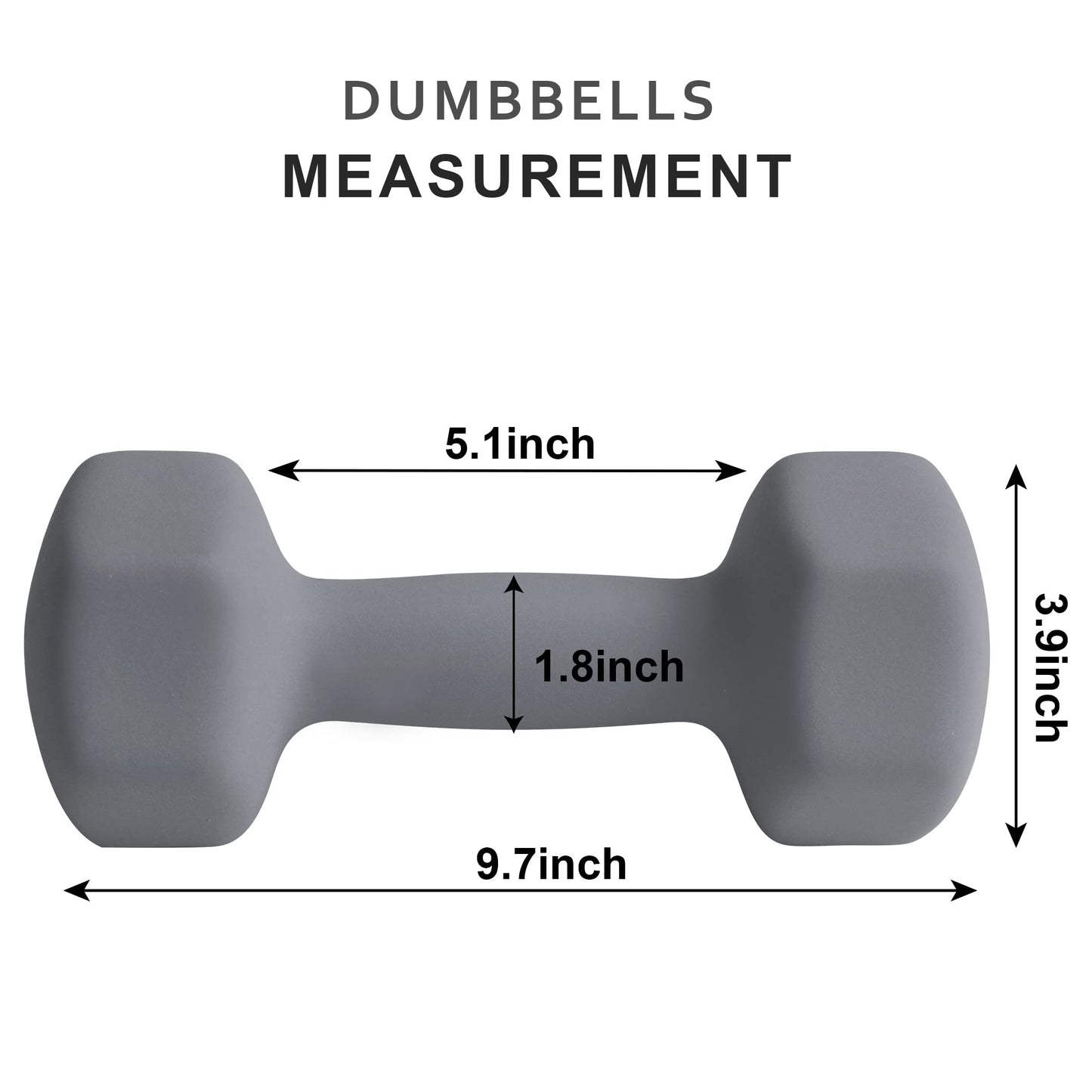Balelinko Home Gym Equipment Workouts Strength Training Weight Loss Pilates Weights Yoga Sets Weights for Women, Men, Seniors and Youth, 15LB Gray, Pair
