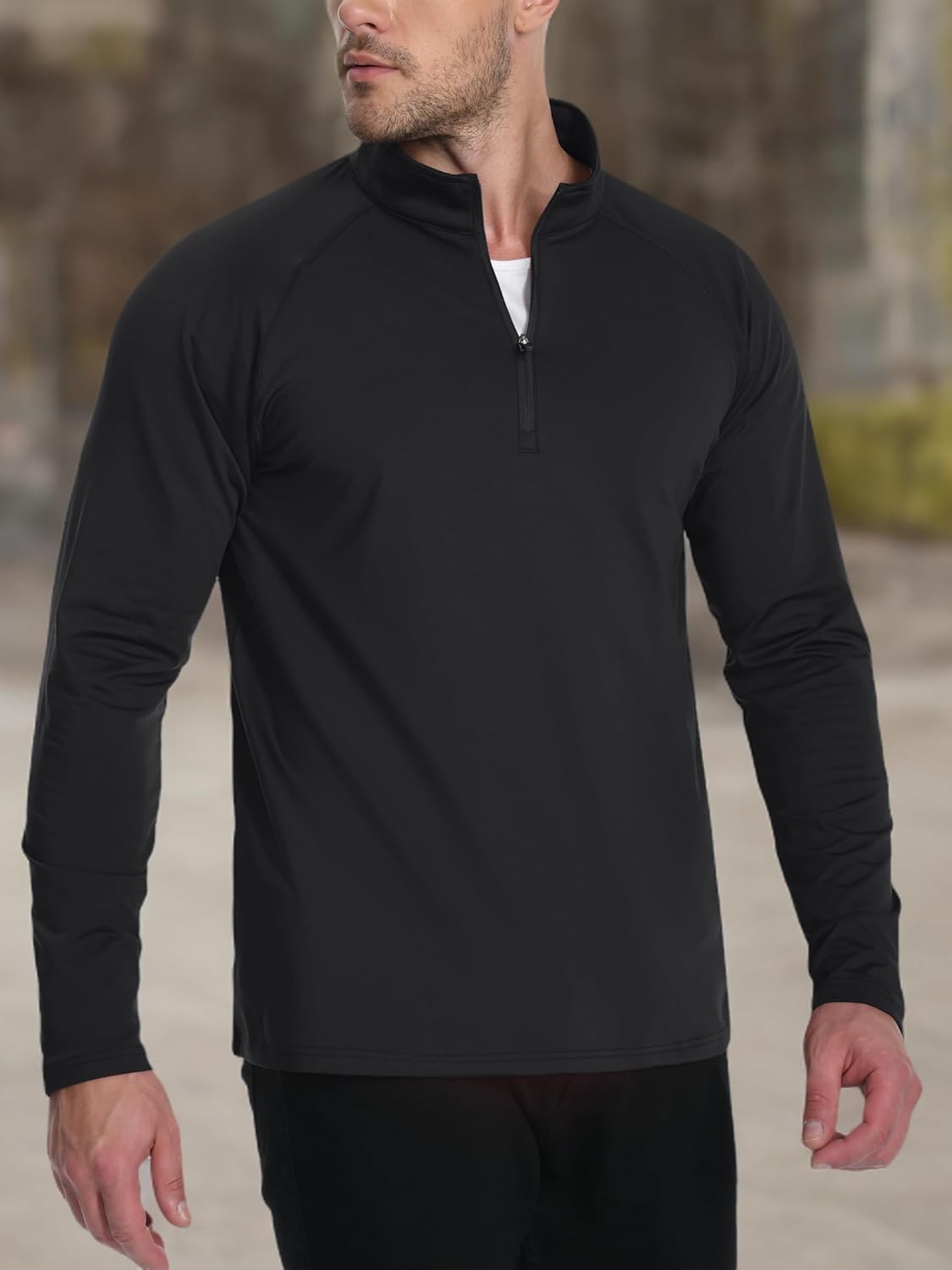 TACVASEN Men's Quarter Zip Pullover | Warm Fleece Lined Thermal Golf Shirt - Long Sleeve Winter Wear