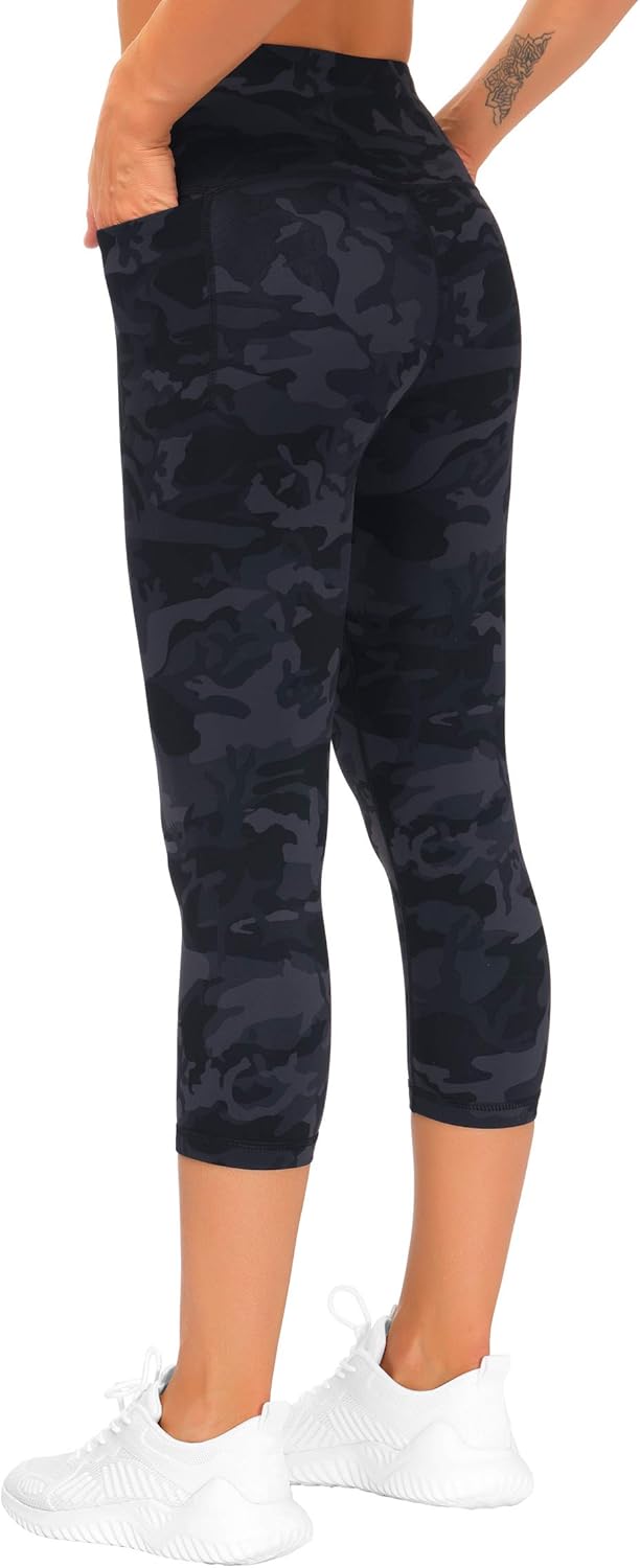 The Gym People High Waist Tummy Control Capris Leggings - Comfortable Fit for Active Women