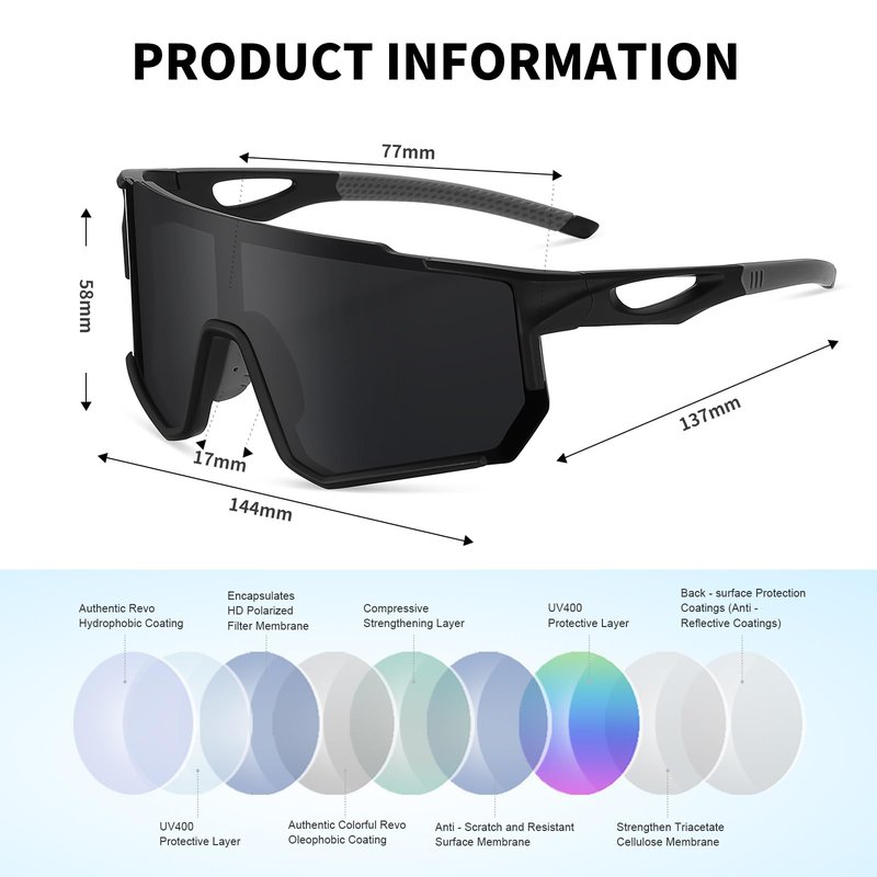 Suertree Polarized Cycling Sunglasses for Men Women UV Protection with Myopia Clip Baseball Biking Running MTB Sun Glasses