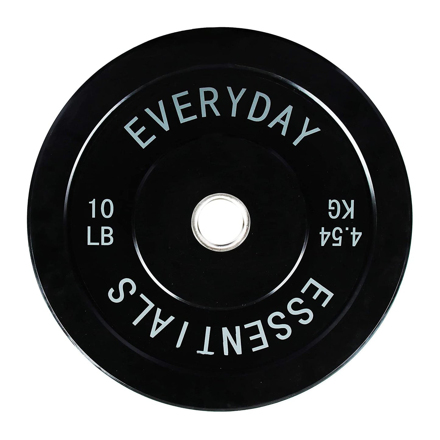 BalanceFrom Color Coded Black Olympic Bumper Plate Weight Plate with Steel Hub, 45LB Pair