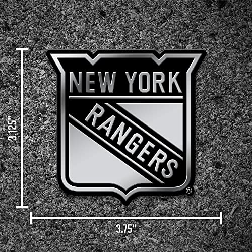 New York Rangers Chrome Auto Emblem 3D Sticker - 2.25"x3"