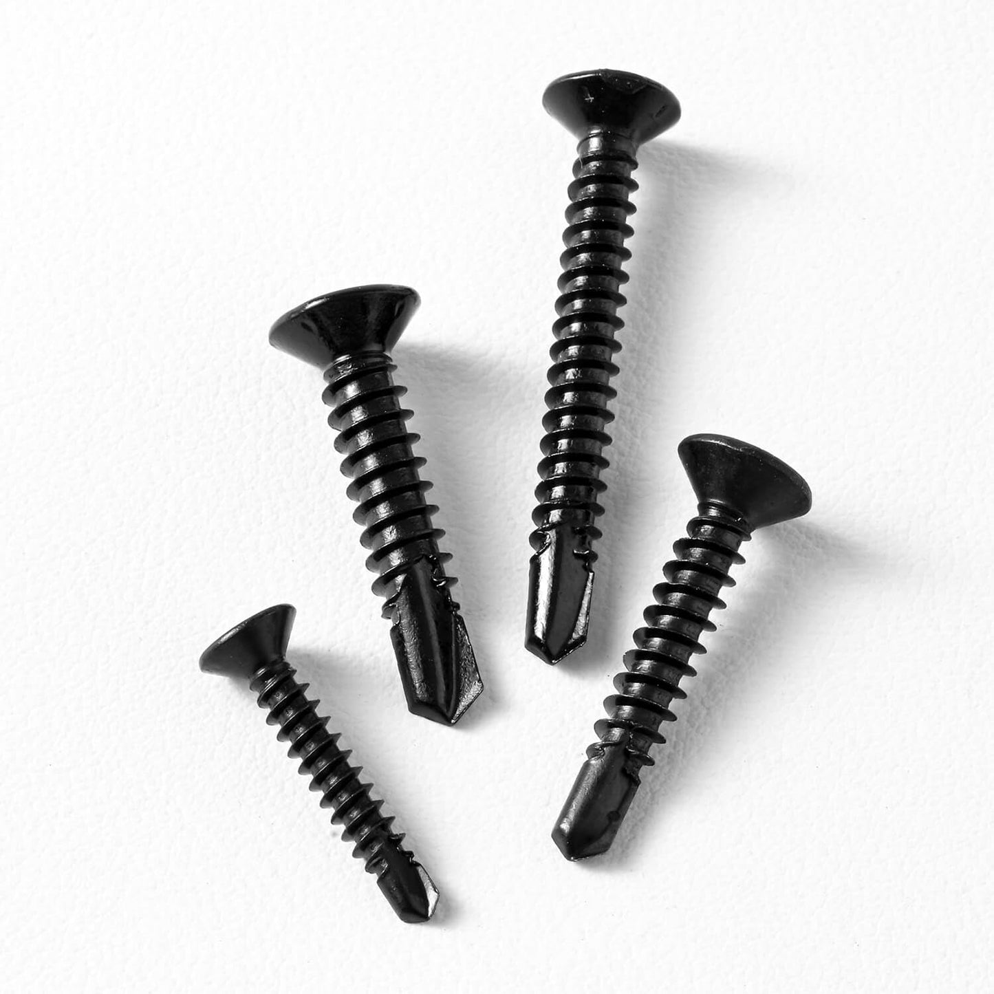 #6 x 1-1/4" (100 Pack) Flat Head Sheet Metal Screws Phillips Drive Fast Self-Tapping Screw Wood Screws, High-Strength 410 Stainless Steel, Black Oxide