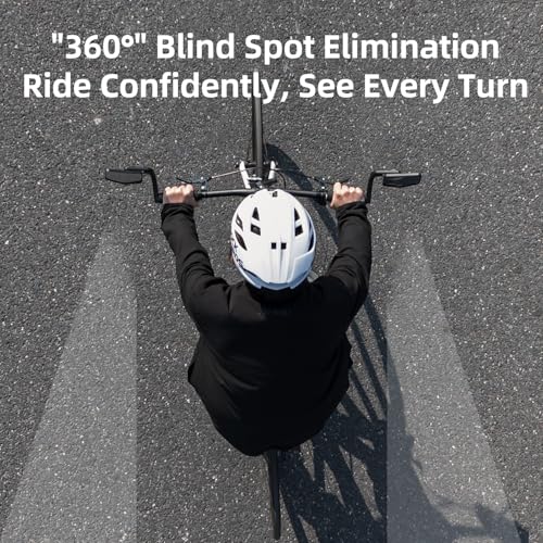 ROCKBROS Left Bike Mirror - 360° Adjustable Bicycle Handlebar Mirror for E-Bike