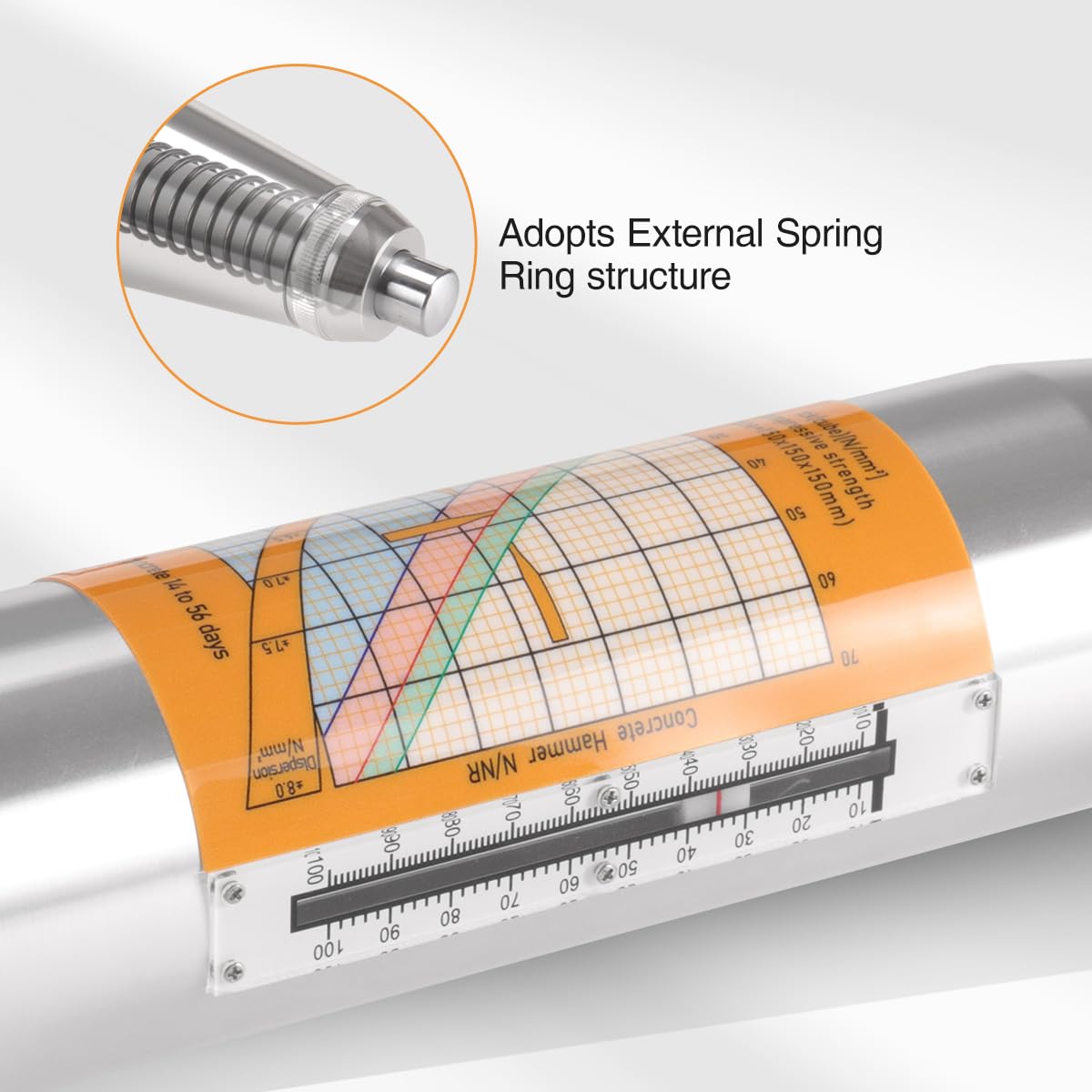SMTOER CTH-80 Concrete Rebound Hammer Tester | Digital Concrete Strength Test Kit 10-70MPa (1450-10150psi) | Mechanical Resiliometer with Calibration Tool & Case